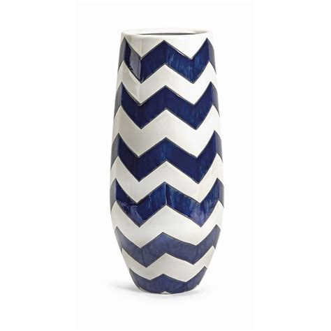 Vase Blue Chevrons 